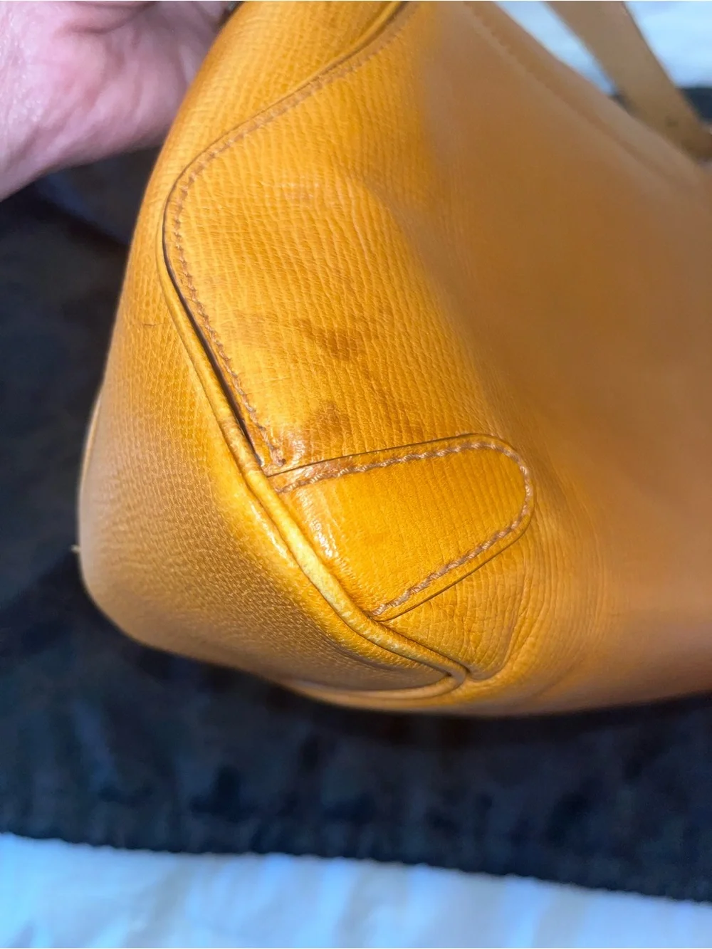 Gucci Yellow Mustard Leather Shoulder Bag with Horsebit Detail